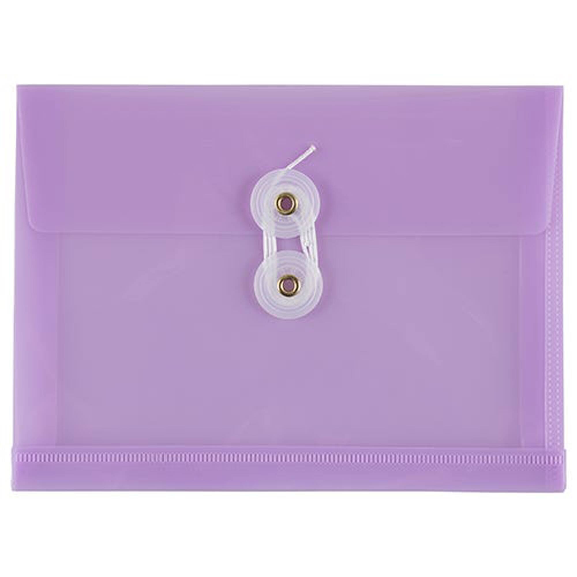 JAM Paper 5.5" x 7.5" Lilac Plastic Button & String Tie Closure Booklet Envelopes, 12ct.